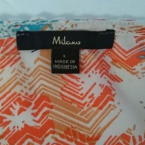 Milano Tropical Print Cold‎ Shoulder peplum blouse - Picture 7 of 8